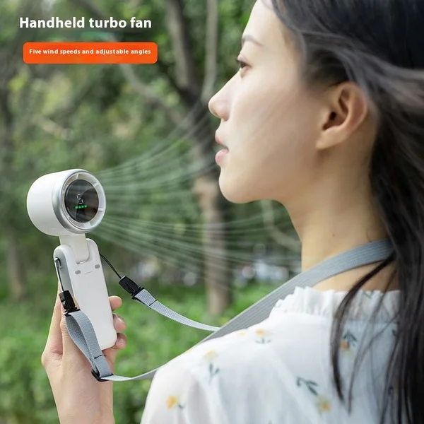 Handheld Turbine High-Speed Small Fan USB Charging 1800 mAh 5 Gear